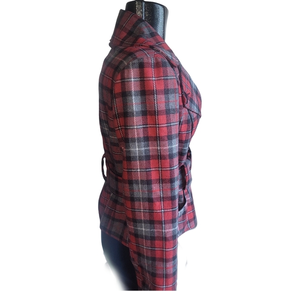 Eclipse Plaid Light Jacket in Red and Gray L - Picture 3 of 6